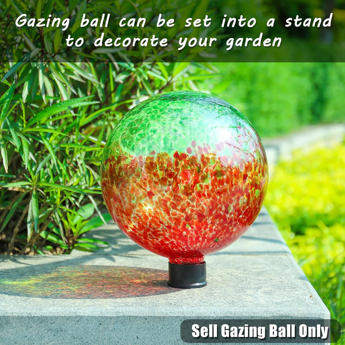 VCUTEKA Gazing Ball, Glass Gazing Balls Sphere for Garden Lawn Outdoor Ornament Yard Decorative