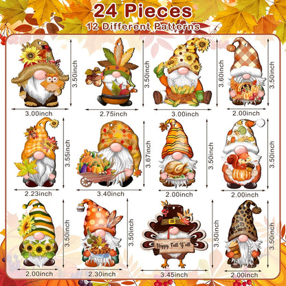 Fall Thanksgiving Gnomes Wooden Hanging Ornaments, Autumn Wood Hanging Pendant Decoration for Fall