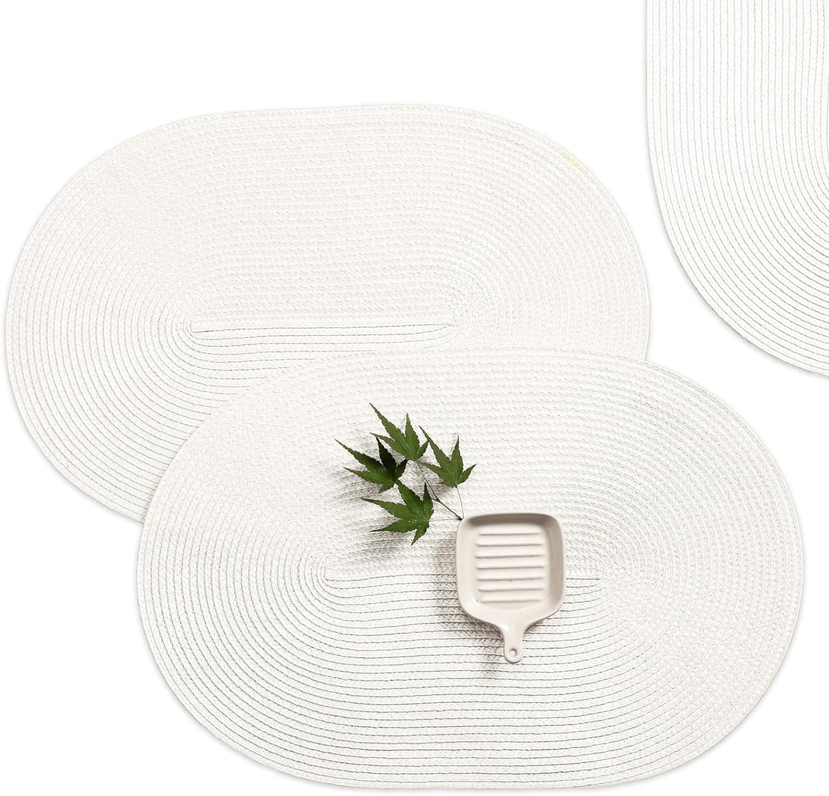 AHHFSMEI Placemats Set of 8 for Dining Table Washable Woven Vinyl Non-Slip 18x12 inches Placemat