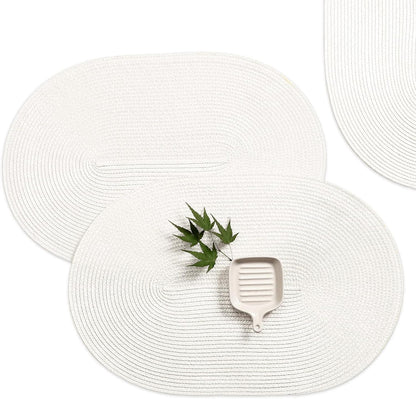 AHHFSMEI Placemats Set of 8 for Dining Table Washable Woven Vinyl Non-Slip 18x12 inches Placemat