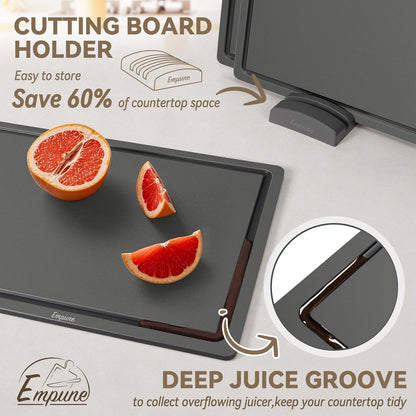 Empune Plastic Cutting Board Set, Recycled Plastic Cutting Boards for Kitchen (Set of 3)