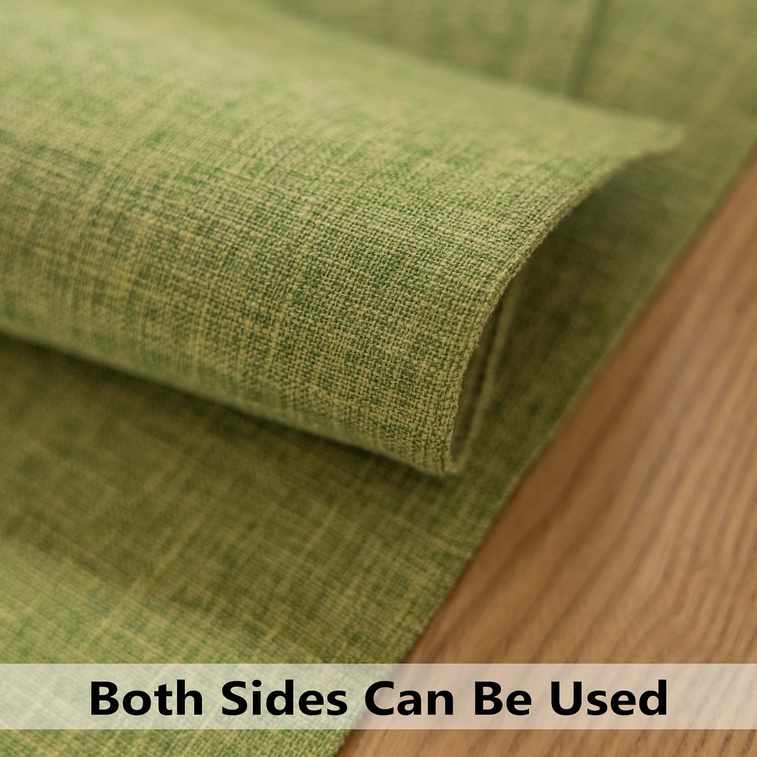 Demetex Table Placemats Set of 8 Olive Green Linen Place Mats Washable Fabric Plate Mats for Picnic