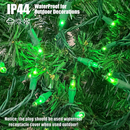 HISHINY Green String Lights 100 Count Mini St Patricks Decorations Lights with Green Wire for