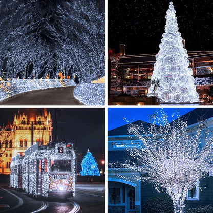 Solar String Lights Outdoor, 4 Pack Each 100 LED Solar Christmas Twinkle Lights Outside, Waterproof