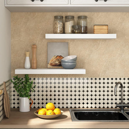 HOOBRO Floating Shelves for Wall, Wall Mounted Shelf Set of 2, 23.6" Hanging Shelf with Invisible