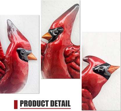 J-Fly Metal Red Bird Wall Decoration Bird Wall Hanging Decor Outdoor Metal Wall Art Cardinal
