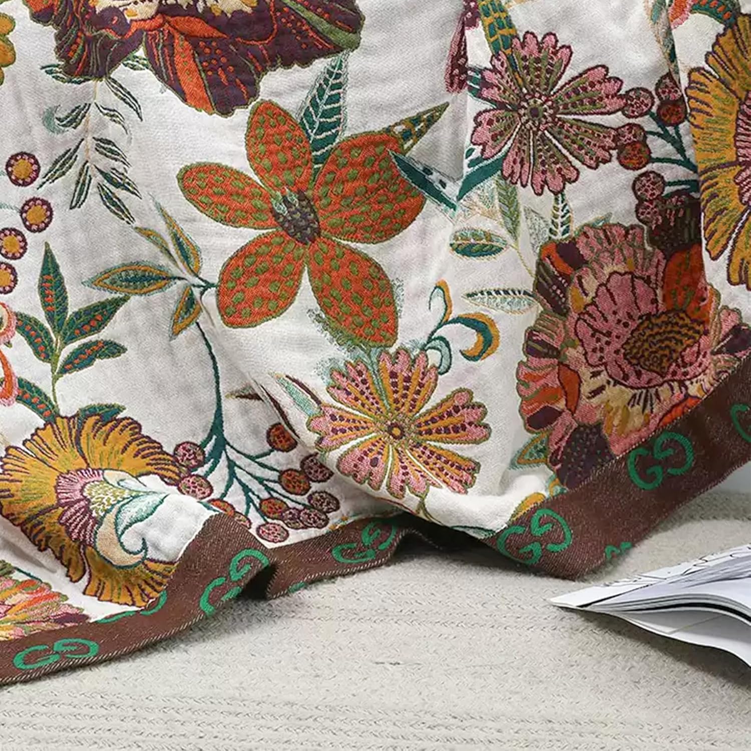 Boho Throw Blanket for Couch Sofa Bed, 100% Cotton Woven Quilt with Tassel 60”x80”, Super Soft
