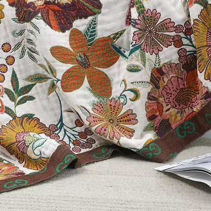 Boho Throw Blanket for Couch Sofa Bed, 100% Cotton Woven Quilt with Tassel 60”x80”, Super Soft