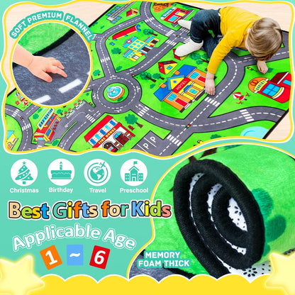 Kids Rug, City Road Rug for Kids,6x9 Ft Car mats for Toy Cars, Realistic Colors Perfect for
