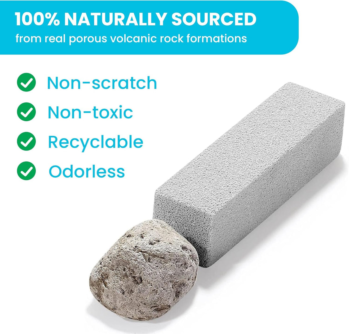 Pumice Stone Toilet Bowl Cleaner | Toilet Pumice Stone with Extra Long Handle | Scouring Stick for