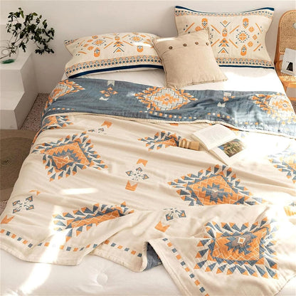 Spring Blankets Cotton Throw Blanket 60''x 80'' Muslin Blanket for Couch Bed Chair,Cozy Soft Bed