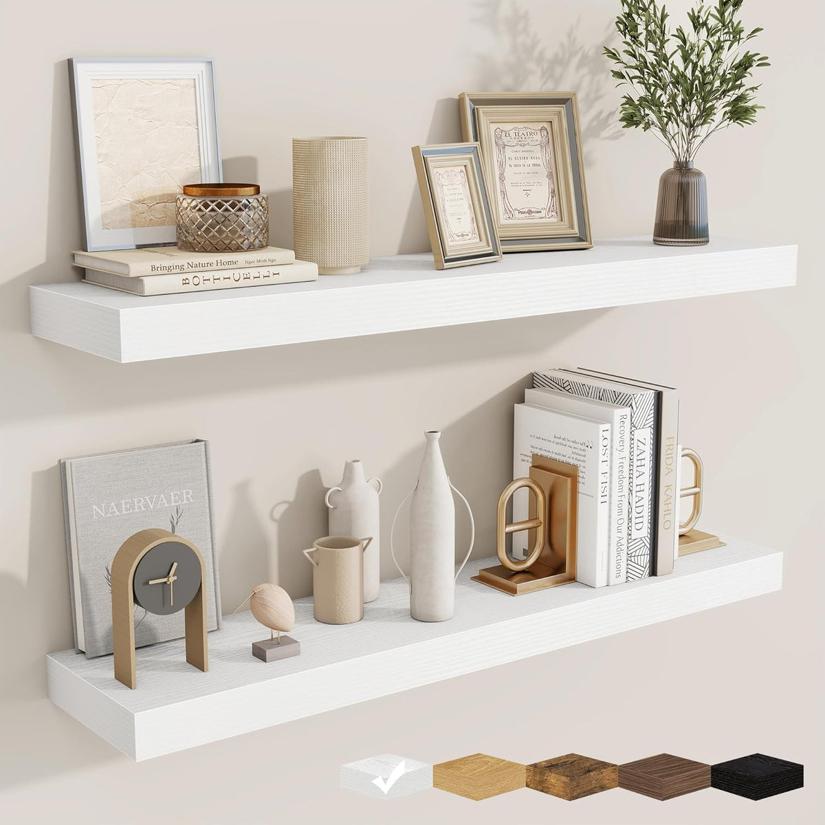 fuqing Floating Shelves for Wall, Bathroom Shelf Wall Mounted for Storage, Shelves with Invisible