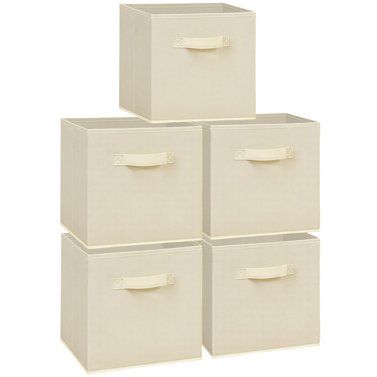 Easi 11 inch Cube Storage Bins, 5 Storage Cube Organizer, Collapsible Fabric storage cubes with