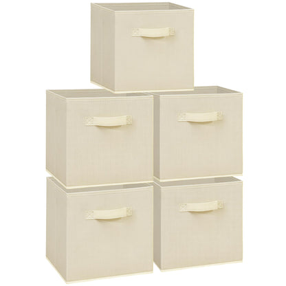Easi 11 inch Cube Storage Bins, 5 Storage Cube Organizer, Collapsible Fabric storage cubes with