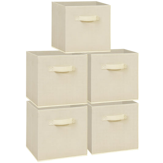 Easi 11 inch Cube Storage Bins, 5 Storage Cube Organizer, Collapsible Fabric storage cubes with