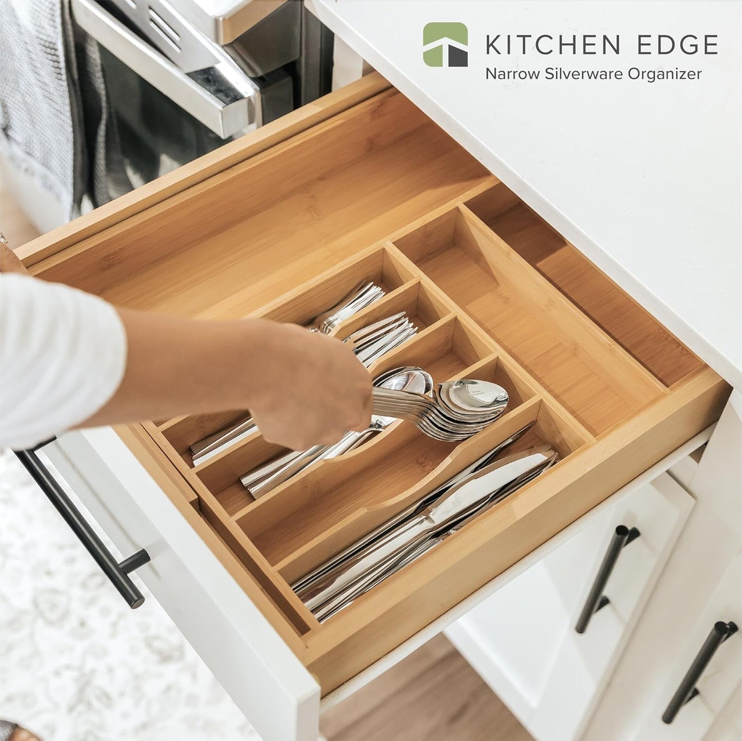 Premium Silverware, Flatware and Utensil Organizer for Kitchen Drawers, Food-Safe Contract Grade