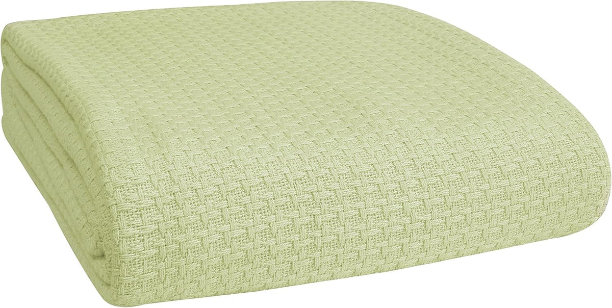 BELIZZI HOME 100% Cotton Bed Blanket, Breathable Bed Blanket Full Queen Size, Cotton Thermal