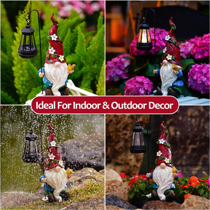Garden Gnomes Outdoor Statue with Solar Lights,Solar Gnomes Decorations for Yard Outdoor gnome