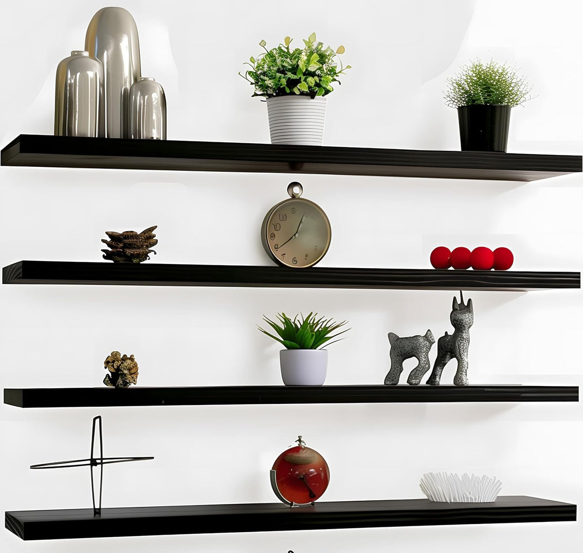Wood Floating Shelves for Wall Decor, Rustic Wall Shelves for Bedroom Bathroom Kitchen Living Room