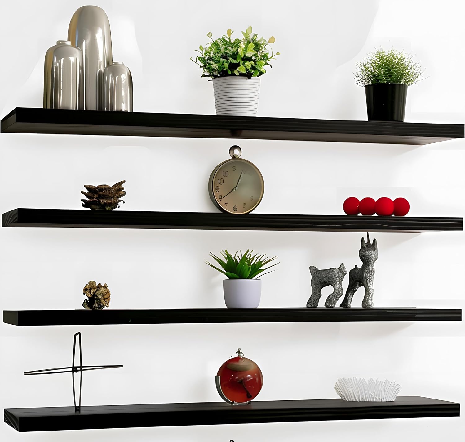 Wood Floating Shelves for Wall Decor, Rustic Wall Shelves for Bedroom Bathroom Kitchen Living Room
