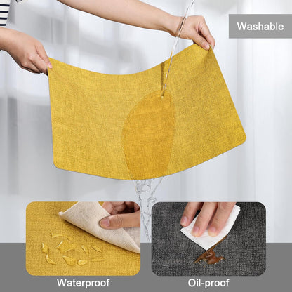 Myir JUN Dual Sided Placemats, Faux Leather Set of 4 for Dining Table Indoor Outdoor, Square