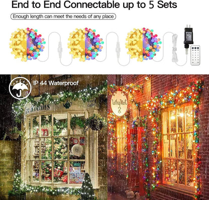 Globe String Lights,Multicolor 116 Feet 200 led 11 Lighting Modes Fairy String Lights with