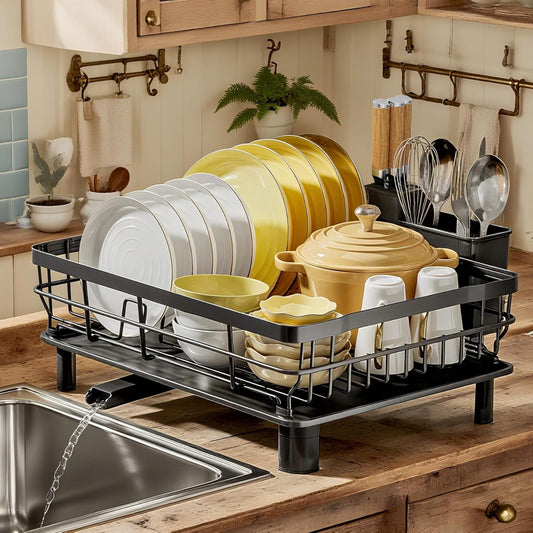 MOUKABAL Dish Drying Rack, Dish Rack, Stainless Steel Dish Racks for Kitchen Counter, Dish Drainer