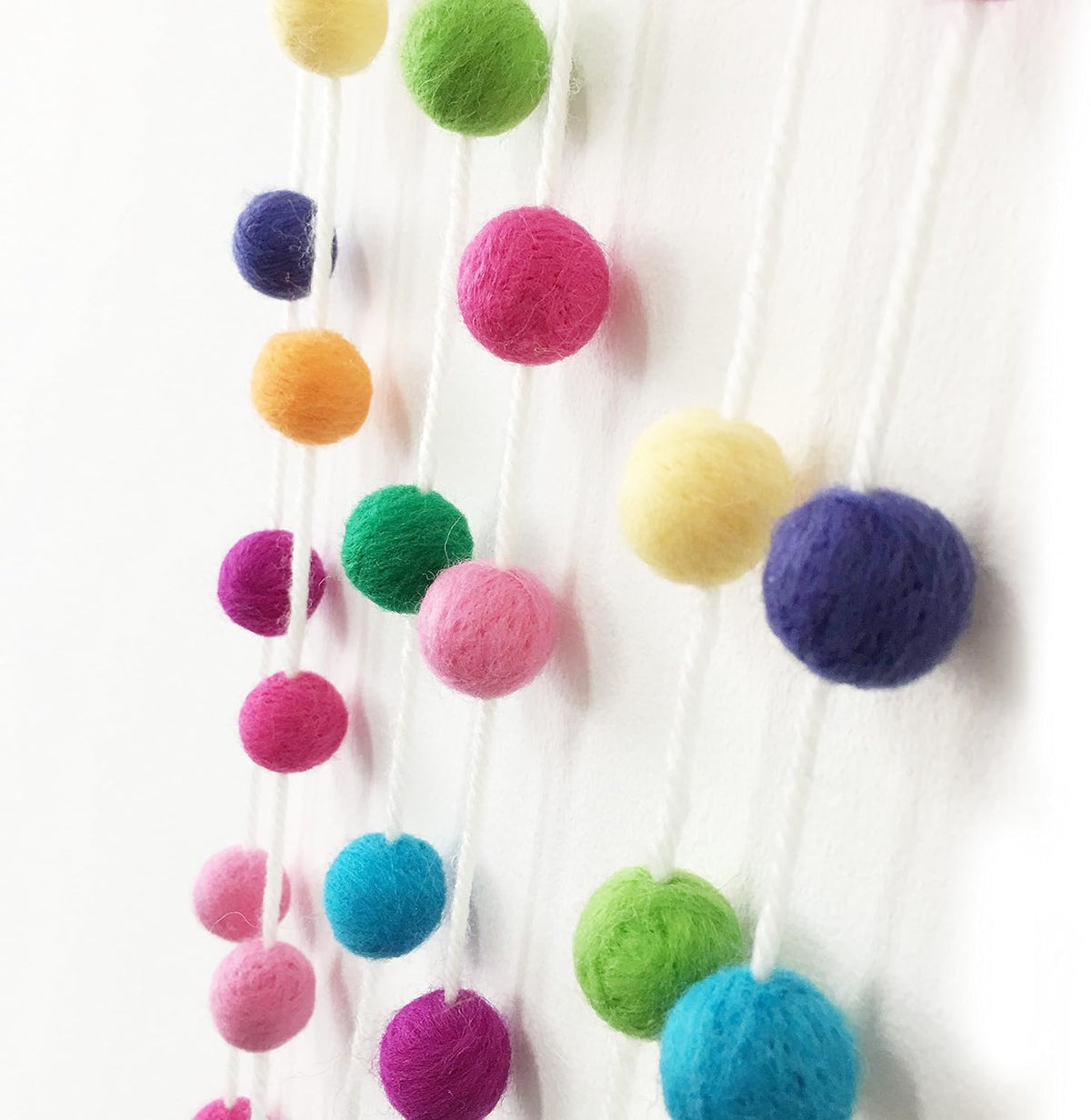 Felt Ball Garland Misscrafts 9.8 Feet 100% Wool Roving Pom Pom Garland 20mm Colorful for Baby