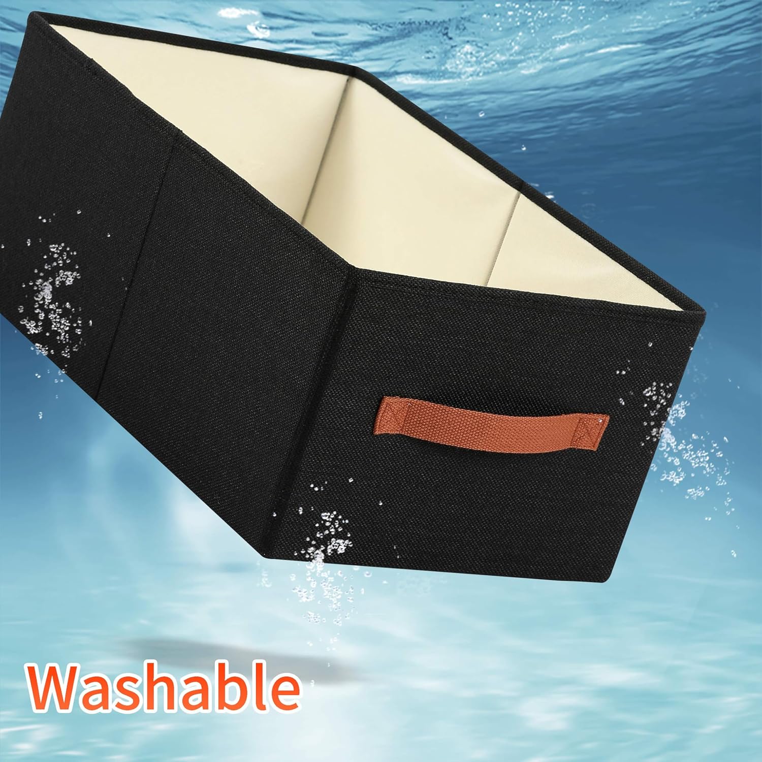 linen closet organizers and storage, 3 Pack Large Storage Baskets, Washable, Clothing Storage Bins