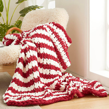 Amélie Home Chunky Knit Blanket Throw, Thick Soft Yarn Chunky Throw 50x60, Handmade Chenille Cable
