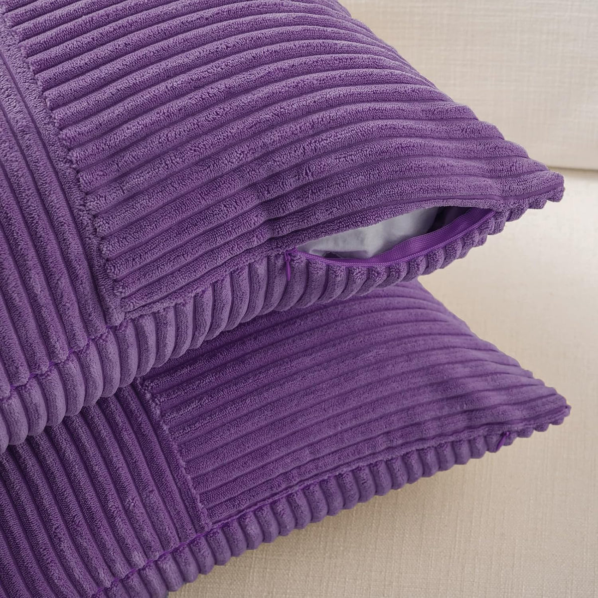 Fancy Homi 2 Packs Purple Long Lumbar Decorative Throw Pillow Covers 12x24 Inch for Living Room