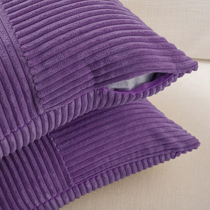 Fancy Homi 2 Packs Purple Long Lumbar Decorative Throw Pillow Covers 12x24 Inch for Living Room