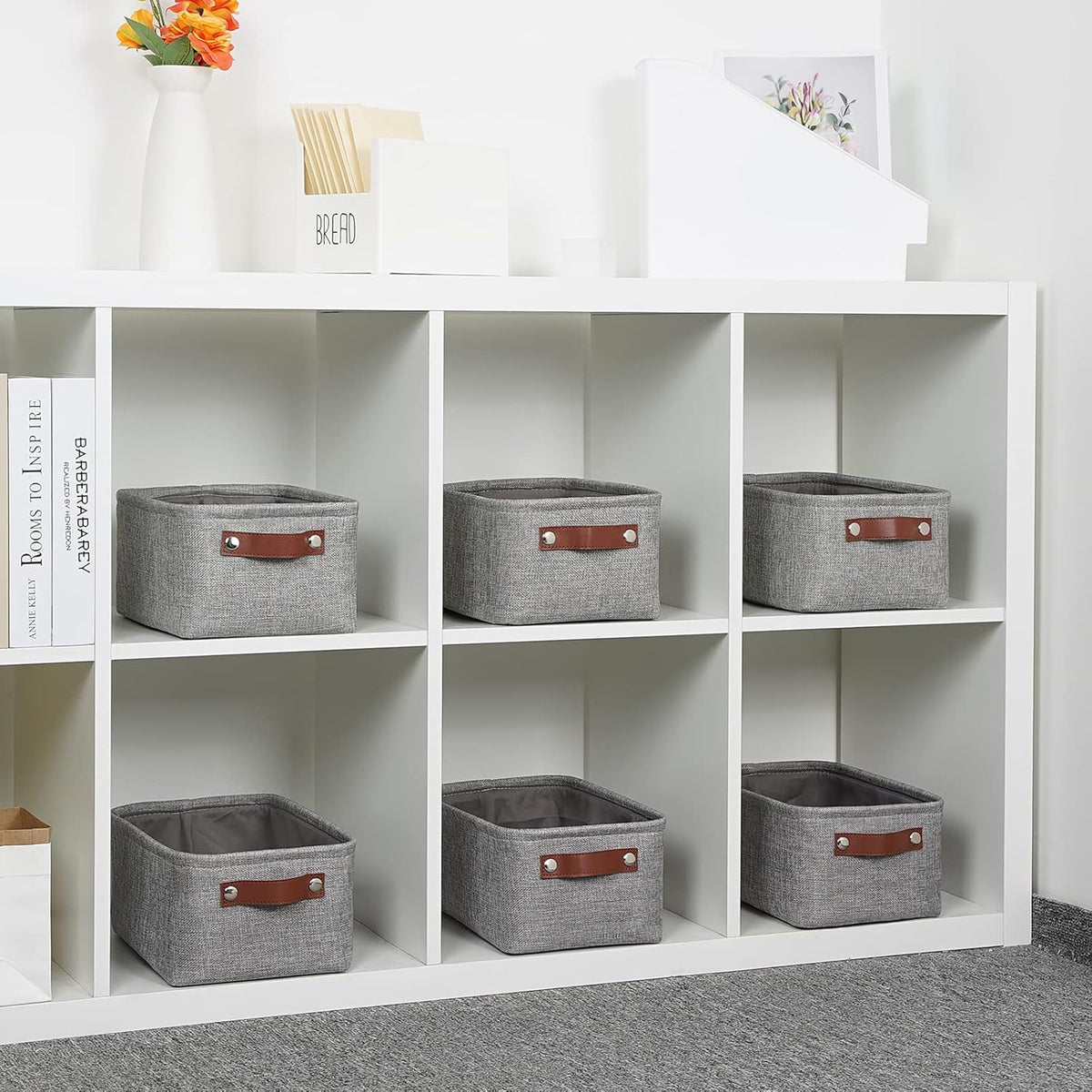 DULLEMELO Small Storage Baskets 11.8"x7.9"x5.1", Fabric Storage Bins for