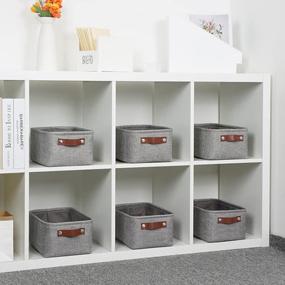 DULLEMELO Small Storage Baskets 11.8"x7.9"x5.1", Fabric Storage Bins for