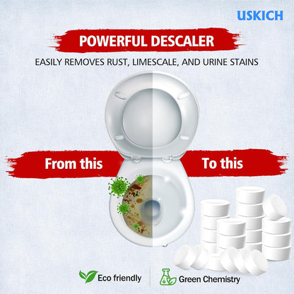 USKICH Toilet Bowl Cleaner 40 PACK, Household Automatic Toilet Bowl Cleaners with Bleach, Bathroom