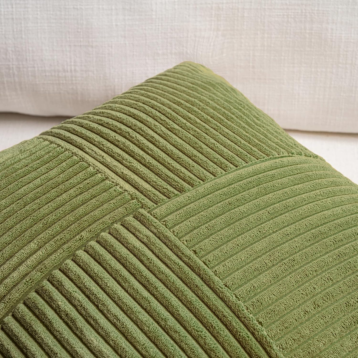 Fancy Homi 2 Packs Moss Green Decorative Throw Pillow Covers 22x22 Inch for Living Room Couch Bed