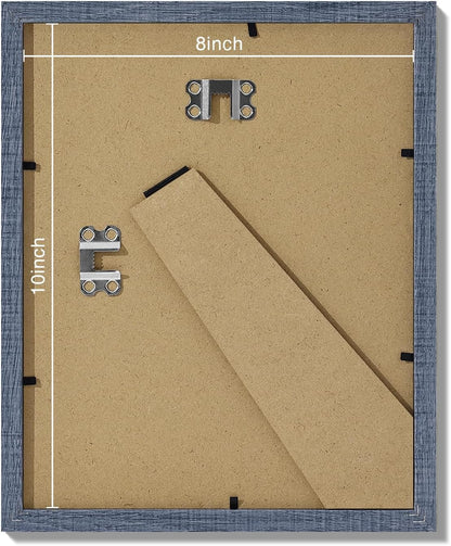 Vittanly 8x10 Picture Frames Set of 9, Shatter Resistant Plexiglass, Display 5x7 Pictures with Mat