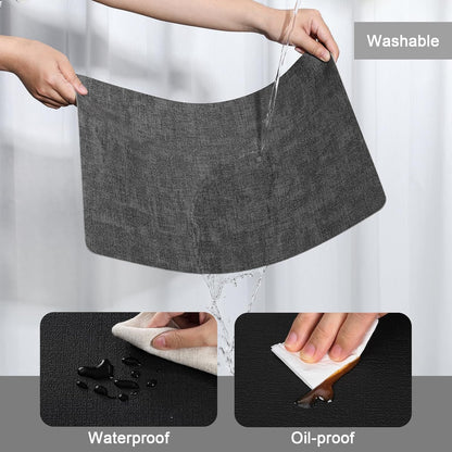 Myir JUN Dual Sided Faux Leather Place Mats Set of 4, Indoor & Outdoor Placemats - Non-Slip