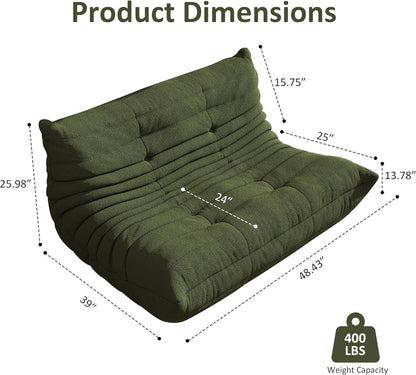 Bean Bag Chair, Oversized Loveseat Fireside Chair for Adults, 2 Seater with Memory Foam Filled