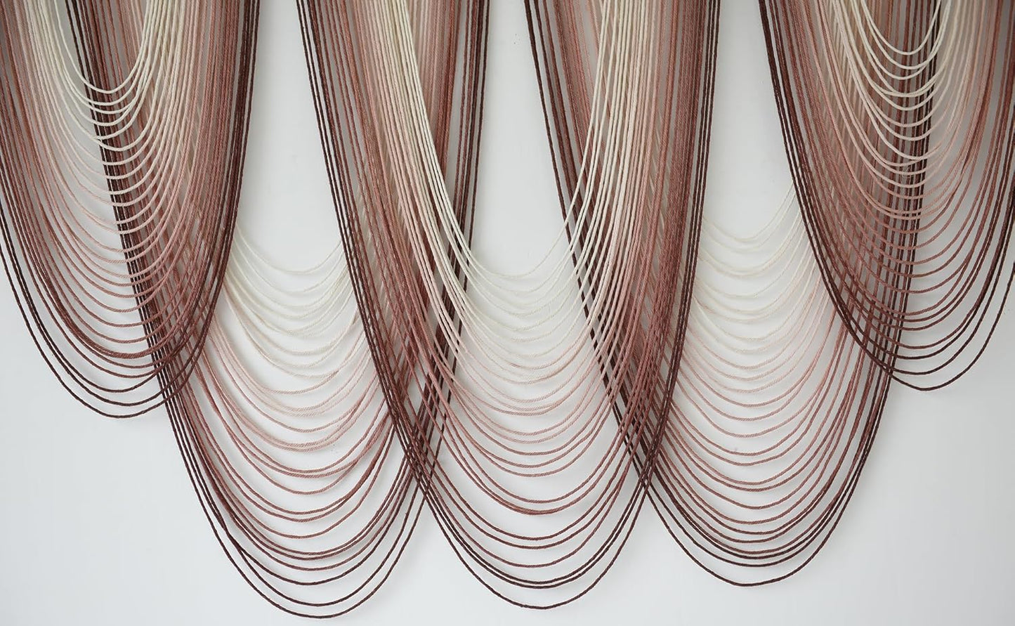 IOWER Macrame Wall Hanging Pink Dip-Dyed Large Macrame Wall Decor For Living Room Boho Fiber Art