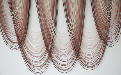 IOWER Macrame Wall Hanging Pink Dip-Dyed Large Macrame Wall Decor For Living Room Boho Fiber Art