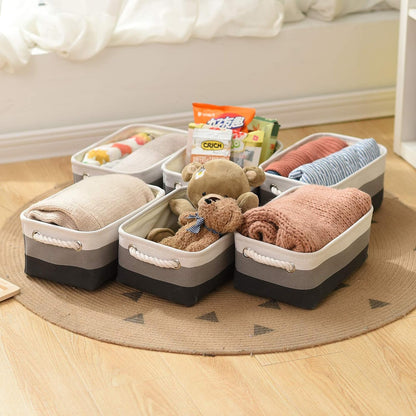 Small Storage Baskets for Shelves,Fabric Storage Baskets for Closet,Rectangular Collapsible Baskets
