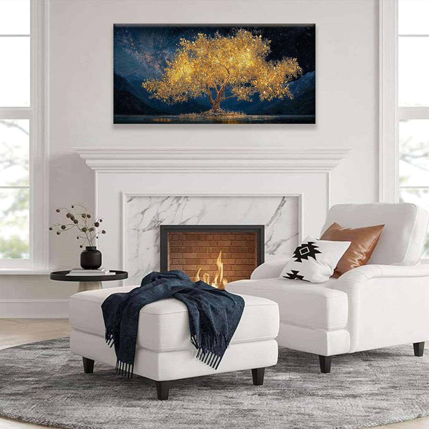 Tsomzxng Modern Canvas Wall Art Decor Print Paintings Gold Tree Of Life Landscape Painting Prints