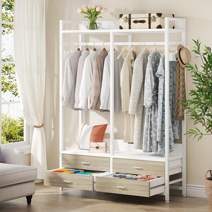 Tribesigns Freestanding Closet Organizer, Garment Rack with 4 Drawers