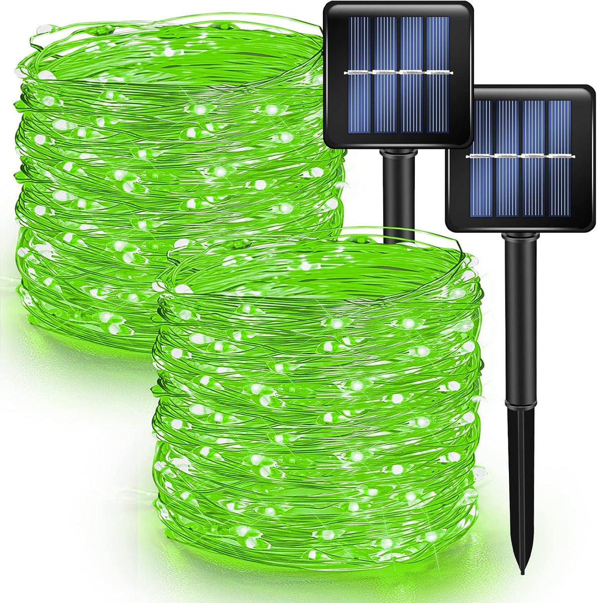 Dazzle Bright 2 Pack Solar String Lights Outdoor, Total 80FT 240LED St. Patrick's Day Waterproof