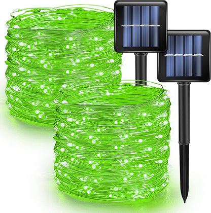 Dazzle Bright 2 Pack Solar String Lights Outdoor, Total 80FT 240LED St. Patrick's Day Waterproof