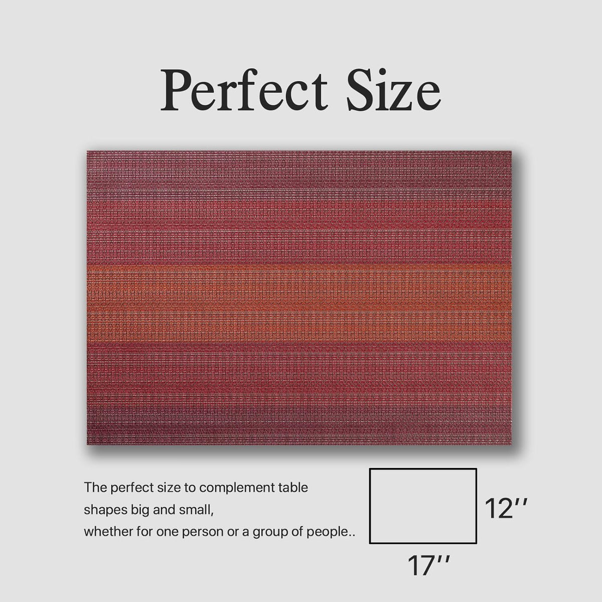 Placemats Set of 12 - Easy Clean Woven Vinyl Placemats for Dining Table, Indoor/Outdoor Place Mats