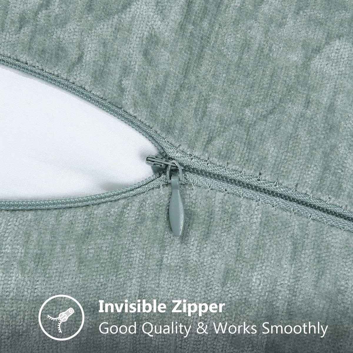 decorUhome Chenille Soft Throw Pillow Covers 16x16 Set of 2, Farmhouse Velvet Neutral Decorative