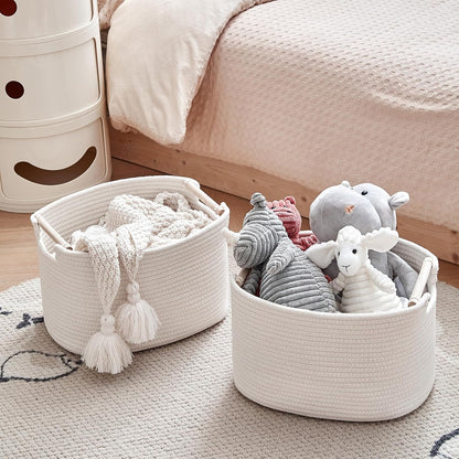 3 Pack Storage Basket for Cabinet and Toy Organization - 13"x9.8"x8.7" Baskets for Storage - Baby