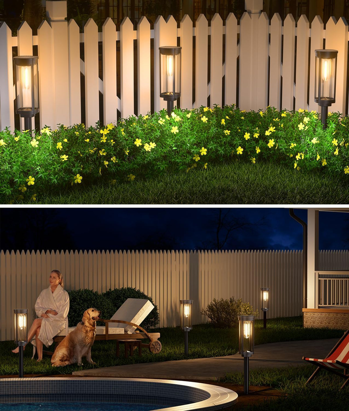8 Pack Solar Pathway Lights Outdoor IP65 Waterproof Super Brightness Solar Powered Landscape Path